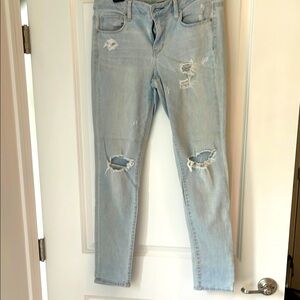 American Eagle Outfitters Blue Skinny Jeans Distressed Style